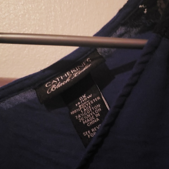 Blue and black lace blouse - Picture 3 of 3